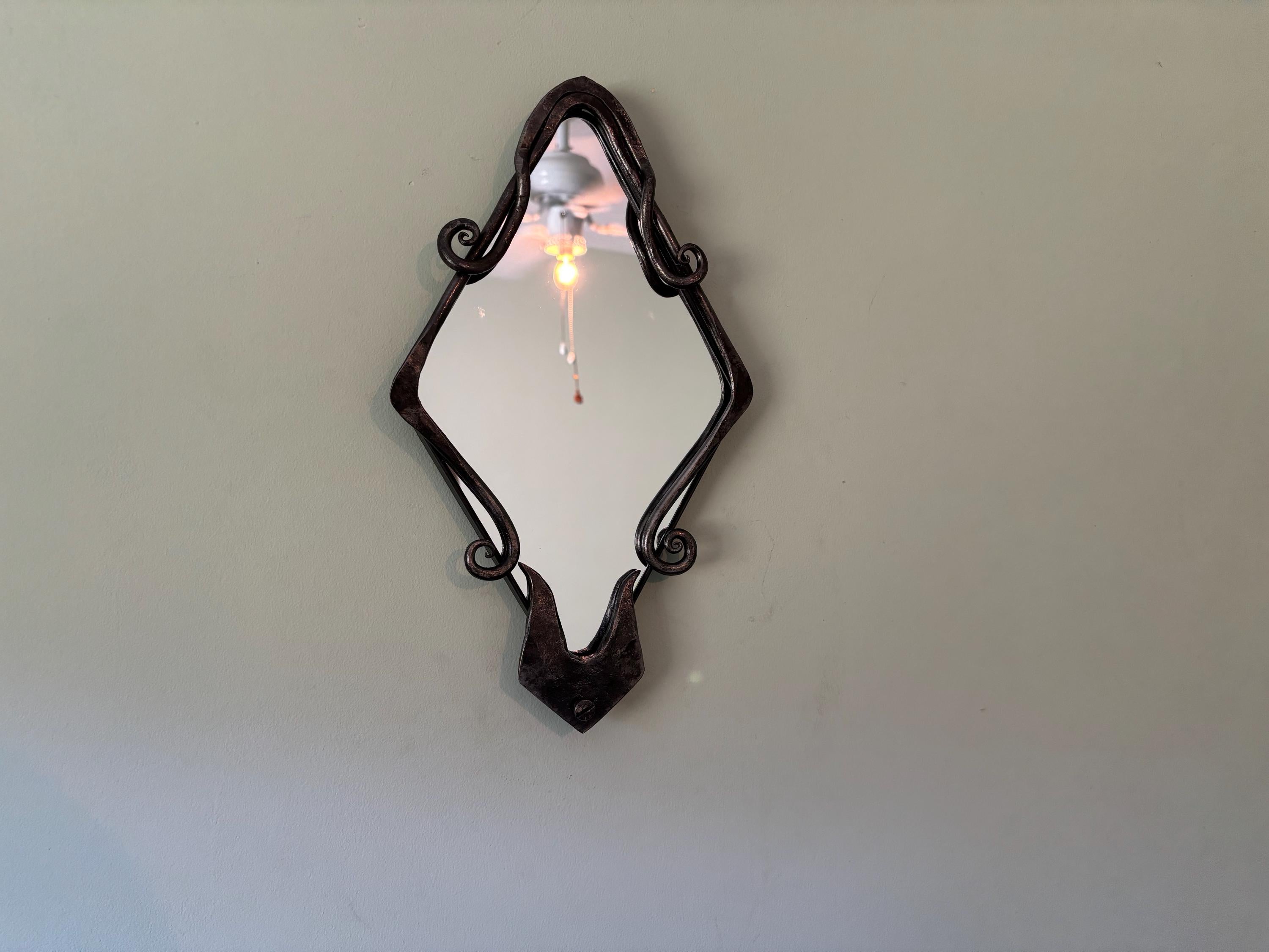 Hand Forged Decorative Wall Mirror and Frame