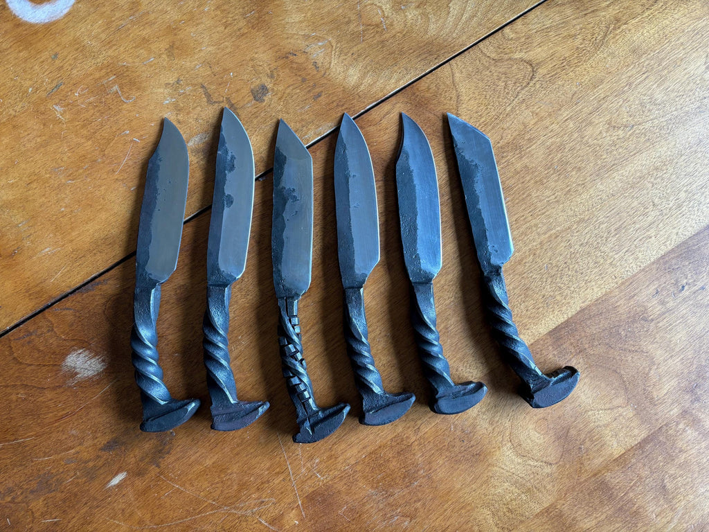 Customizable Forged Roalroad Spike Knives